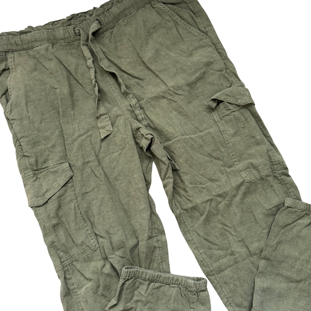 Aerie Olive Green Linen Blend Cargo Jogger Pants XS 7659813215